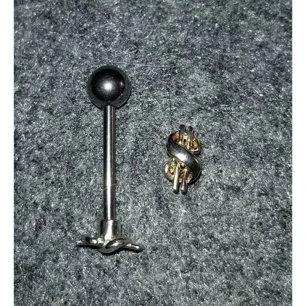 Dollar Sign $ Tongue Ring 16G Barbell Surgical Steel Cash Symbol Piercing